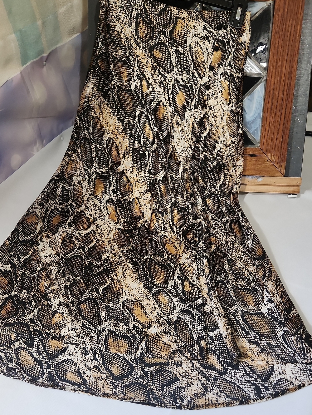 Unlisted Snake Print Maxi Skirt - Black, Brown, Tan